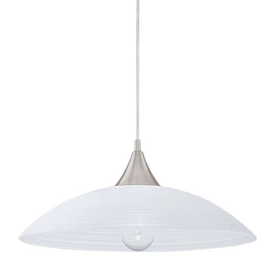 Eglo lazolo lampadario per cucina piatto in vetro bianco