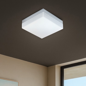 Eglo sonella plafoniera da esterno quadrata led 8w 3000k bianca