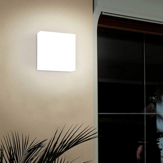 Eglo sonella plafoniera da esterno quadrata led 8w 3000k bianca