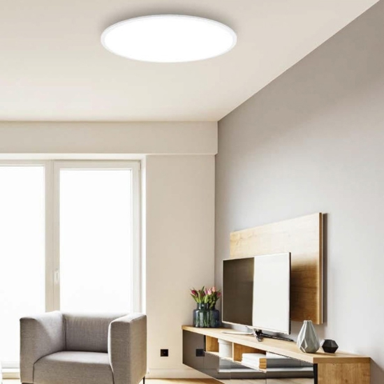 Plafoniera led rotonda dimmerabile 28w 4000k bianca sarsina eglo
