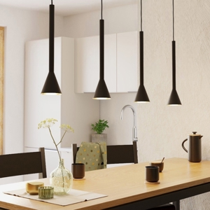 Lampadario da cucina nero oro 4 luci cortaderas eglo