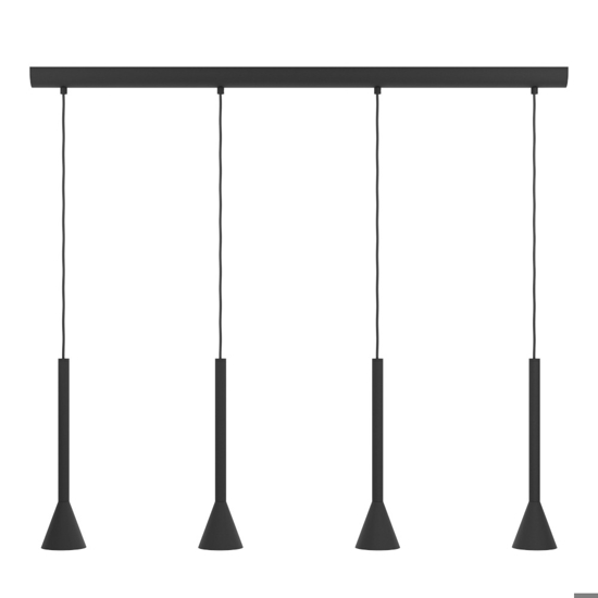 Lampadario da cucina nero oro 4 luci cortaderas eglo
