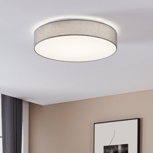 Plafoniera led 40w per camera da letto rotonda grigio dimmerabile eglo romao