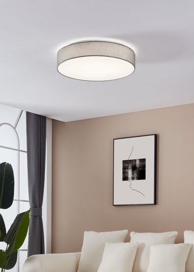Plafoniera led 40w per camera da letto rotonda grigio dimmerabile eglo romao