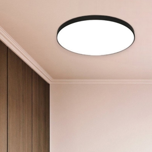 Zubieta eglo plafoniera rotonda nera 2700k a 6500k led 24w dimmerabile