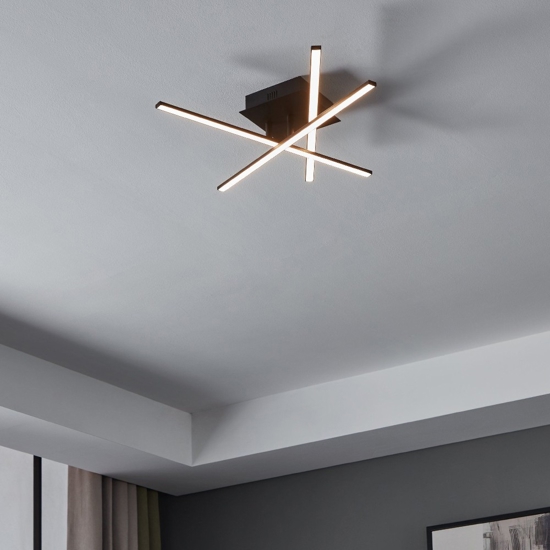 Plafoniera design moderna nera 13w 3000k eglo lasana