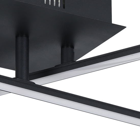 Plafoniera design moderna nera 13w 3000k eglo lasana