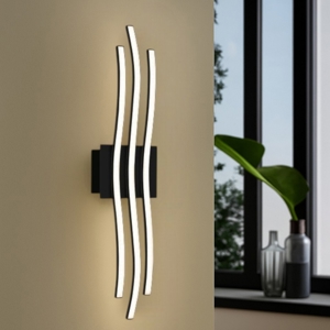 Plafoniera nera led 21w 3000k design moderna per soggiorno eglo roncade