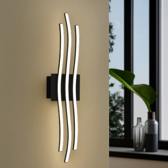 Plafoniera nera led 21w 3000k per soggiorno eglo roncade