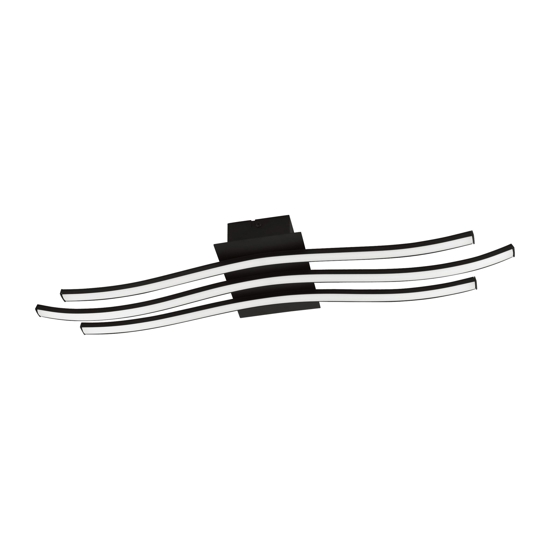 Plafoniera nera led 21w 3000k per soggiorno eglo roncade