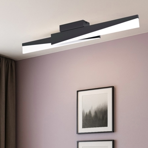 Plafoniera led nera 22w 3000k design moderna dimmerabile isidro eglo