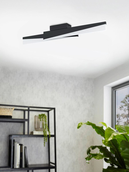 Plafoniera led nera 22w 3000k design moderna dimmerabile isidro eglo