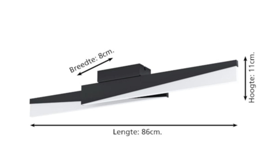 Plafoniera led nera 22w 3000k design moderna dimmerabile isidro eglo