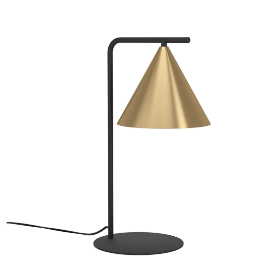 Lampada da tavolo nero cono oro ottone narices eglo