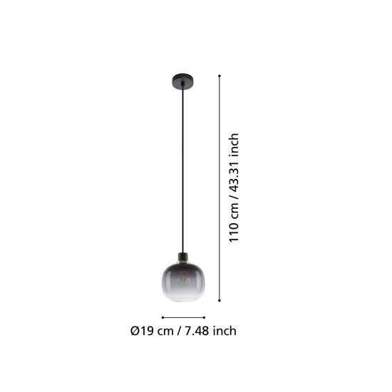 Eglo oilella lampada in vetro da comodino per camera da letto
