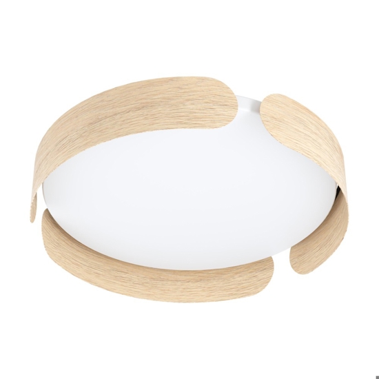 Valcasotto eglo plafoniera moderna effetto legno led 24w 3000k rotonda