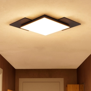 Plafoniera design moderna led 12w 3000k nero legno tamuria eglo