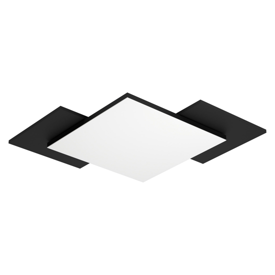 Tamuria eglo plafoniera bicolore nero legno led 24w 3000k design moderna