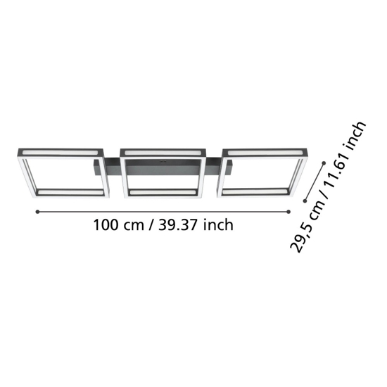 Eglo altaflor plafoniera led 3000k 36w design geometrico