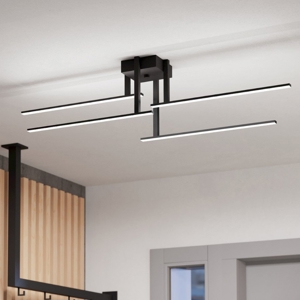 Ipolitto eglo plafoniera led design moderna bacchette nere led 30w 3000k