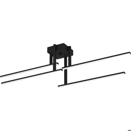 Ipolitto eglo plafoniera led design moderna bacchette nere led 30w 3000k