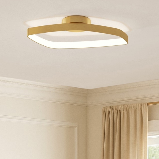 Plafoniera led 3000k design moderna fascia oro vallerosa eglo