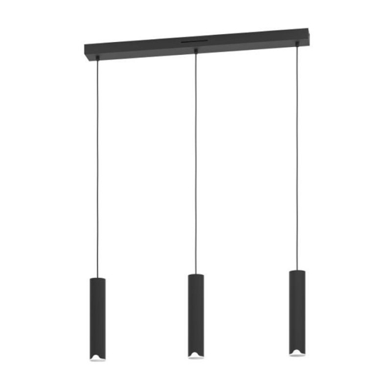 Eglo balamorta lampadario moferno nero cilindri led cct dimmerabile