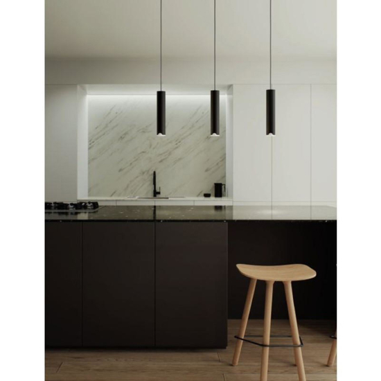 Eglo balamorta lampadario moferno nero cilindri led cct dimmerabile