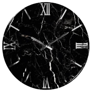 Orologio da parete buio 40cm effetto marmo nero moderno