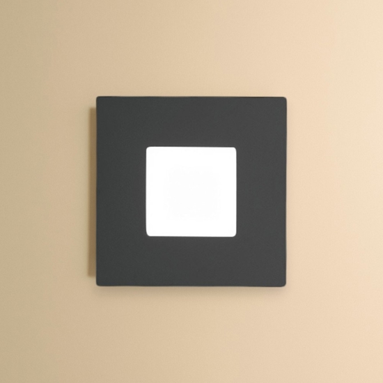Gea luce bilde plafoniera moderna led 56w 3000k nera quadrata