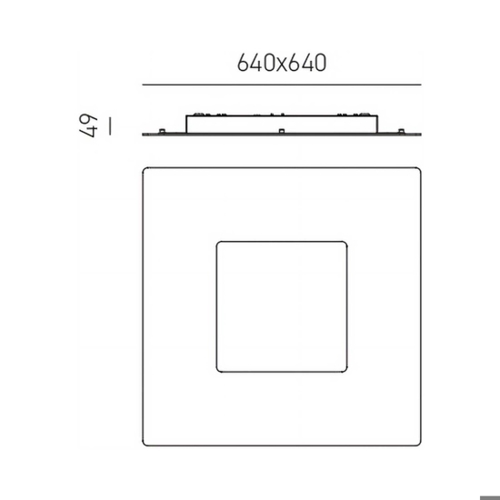 Gea luce bilde plafoniera moderna led 56w 3000k nera quadrata