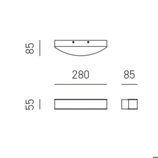 Gea luce gap applique da parete led 16w 3000k bianco moderno