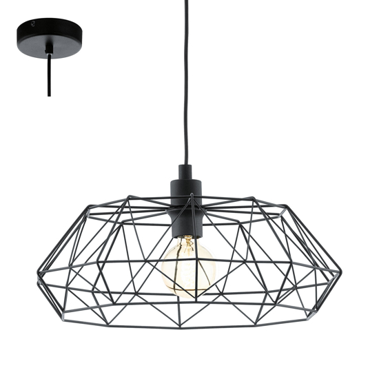 Lampadario per cucina nero eglo carlton