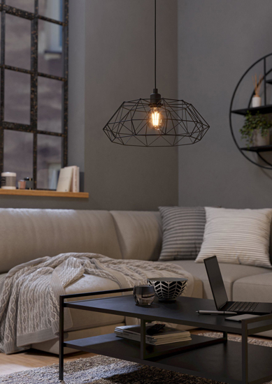 Lampadario per cucina nero eglo carlton