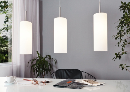 Eglo troy 3 lampadario per cucina moderna cilindri