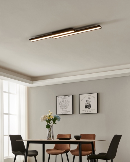 Plafoniera nera led 21w rgb dimmerabile app bluetooth saliteras eglo
