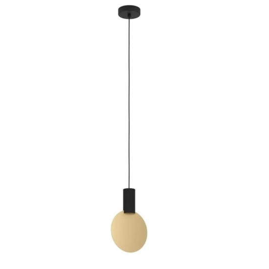 Eglo sarona lampada a sospensione moderna cilindro nero oro