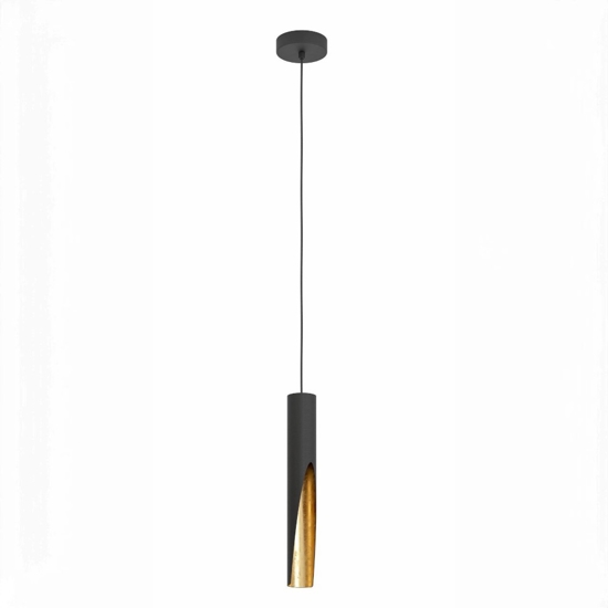 Eglo barbotto lampada a sospesione moderna cilindro oro nero per isola