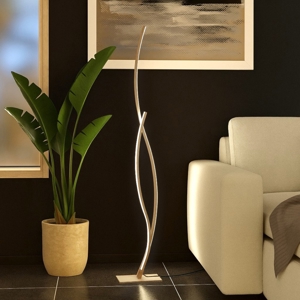 Lampada da terra marrone effetto legno design moderno 20w 4000k grisolia eglo