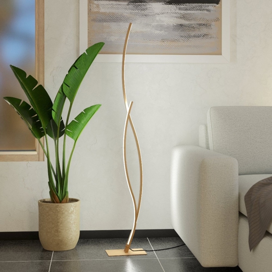 Lampada da terra marrone effetto legno design moderno 20w 4000k grisolia eglo