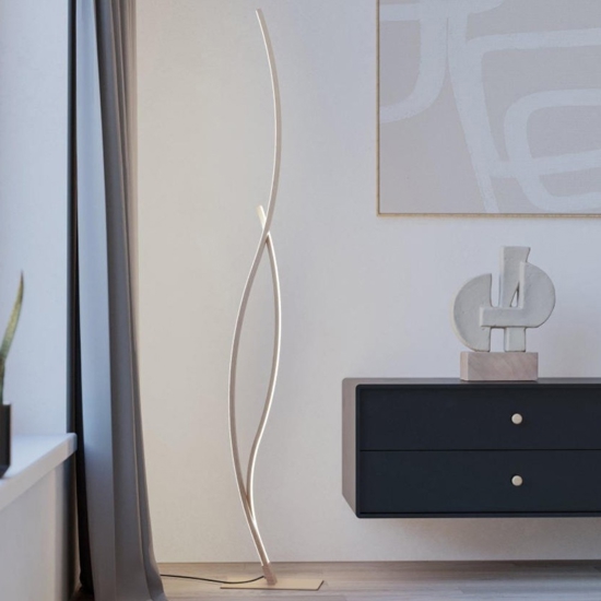 Lampada da terra marrone effetto legno design moderno 20w 4000k grisolia eglo