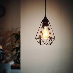 Tarbes eglo lampada a sospensione metallo nera 