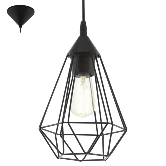 Tarbes eglo lampada a sospensione metallo nera 