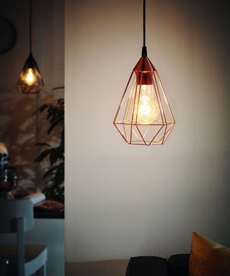 Eglo tarbes lampada a sospensione metallo colore rame