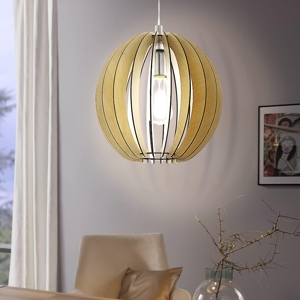 Cossano eglo lampadario legno acero design