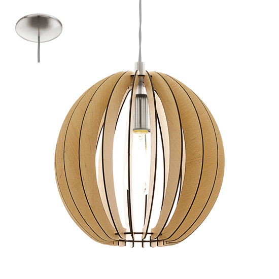 Cossano eglo lampadario legno acero design