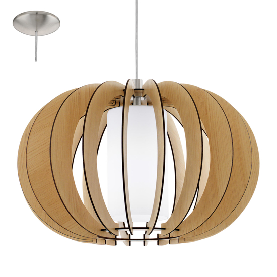 Lampadario per cucina moderna in legno acero stellato eglo