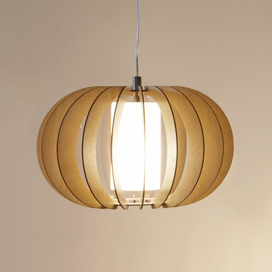 Lampadario per cucina moderna in legno acero stellato eglo