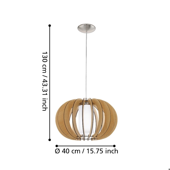 Lampadario per cucina moderna in legno acero stellato eglo