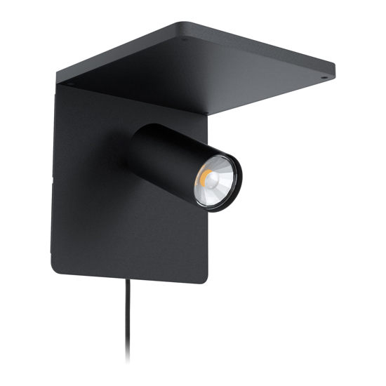 Eglo ciglie applique da comodino nero con caricatore wireless